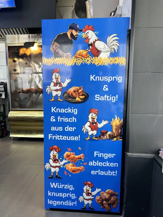 Werbesäule im Gastraum
